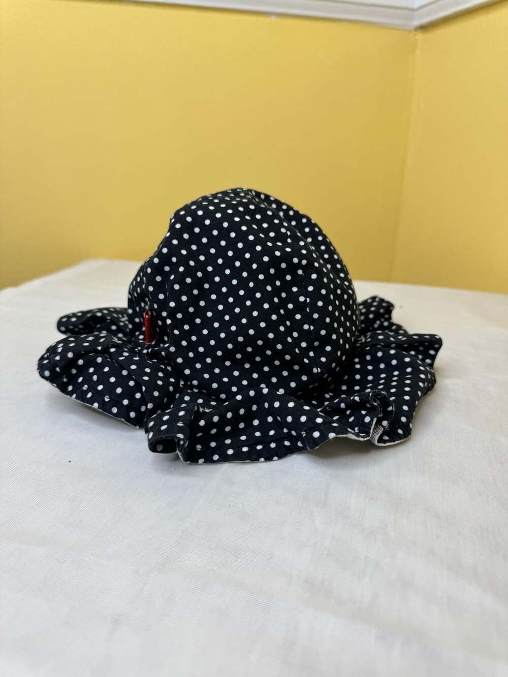 San Diego Hat Co. Black and White Polka Dot Reversible Sun Hat For Baby